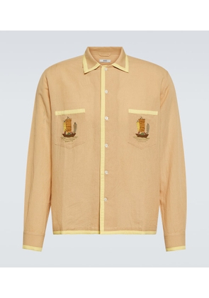 Bode Embroidered cotton and linen shirt