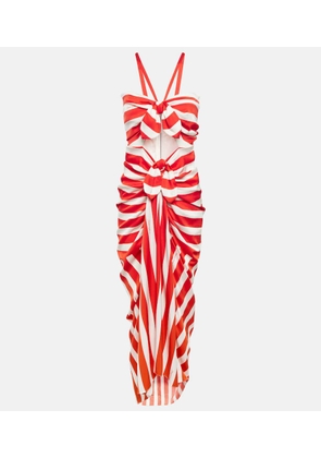 Dolce&Gabbana Portofino striped silk-blend maxi dress