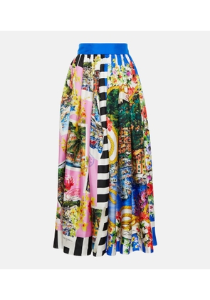 Dolce&Gabbana Portofino printed silk midi skirt