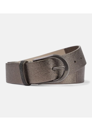 Brunello Cucinelli Embellished suede belt