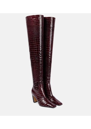 Khaite Snake-effect leather knee-high boots