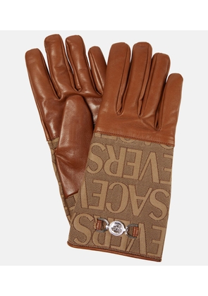 Versace Versace Allover leather gloves