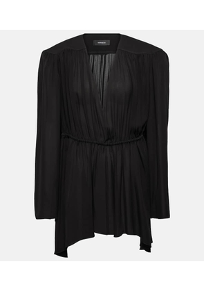 Wardrobe.NYC Asymmetric silk minidress