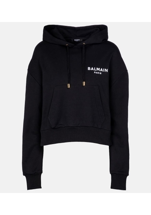Balmain Logo cotton jersey hoodie