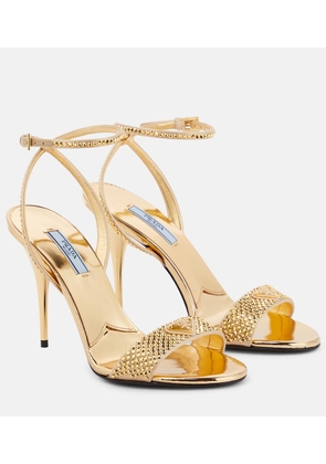 Prada Crystal-embellished satin sandals