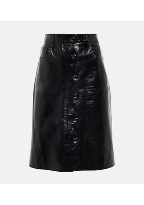 Citizens of Humanity Scallop leather midi skirt