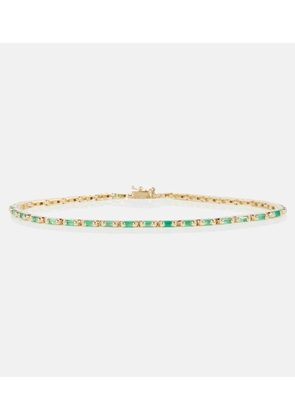 Suzanne Kalan 18kt gold tennis bracelet with emeralds