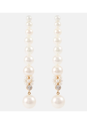 Sophie Bille Brahe Sienna Rêve 14kt gold earrings with diamonds and pearls