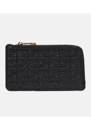 Loewe Anagram-debossed leather coin and card holder