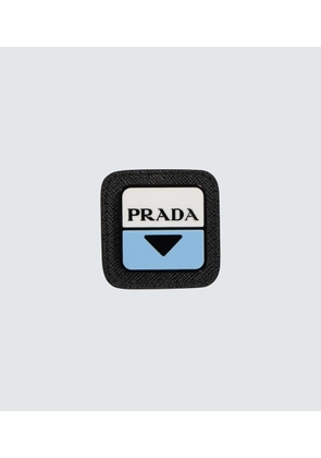 Prada Leather-trimmed logo badge