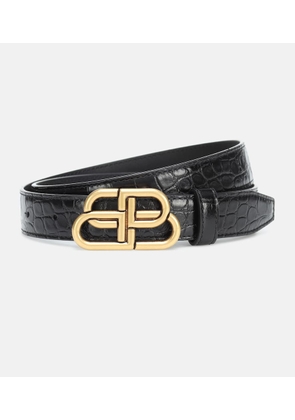 Balenciaga BB croc-effect leather belt