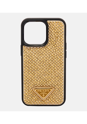 Prada Embellished leather iPhone 13 Pro case
