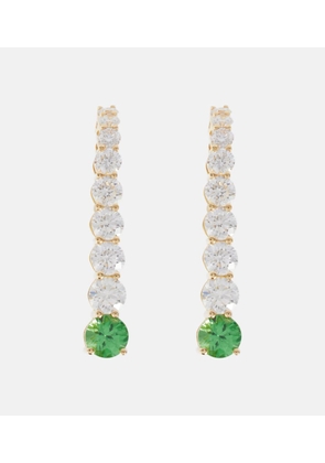 Melissa Kaye Aria Earhook 18kt gold earrings with diamonds and tsavorites