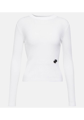 Patou Ribbed-knit cropped cotton sweater