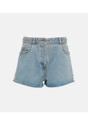 Rabanne Stud-embellished high-rise jean shorts