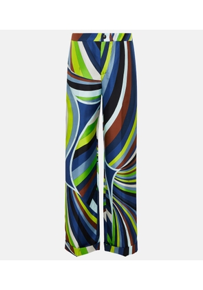 Pucci Printed silk straight-leg pants