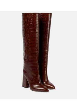 Paris Texas Anja croc-effect leather knee-high boots