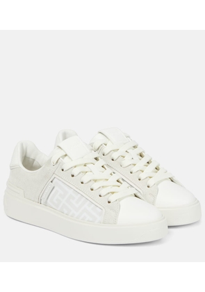 Balmain B-Court leather and suede sneakers