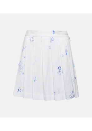 Vetements Printed pleated cotton miniskirt
