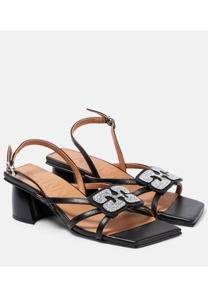 Ganni Embellished faux leather sandals