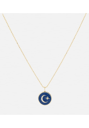 Sydney Evan Celestial Medallion 14kt gold chain necklace with diamonds