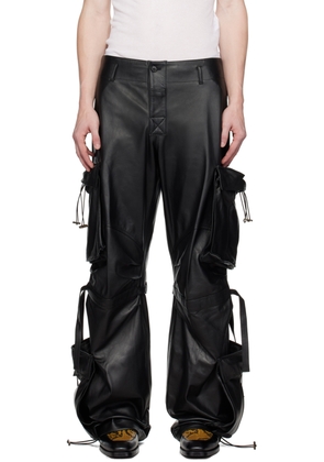 DARKPARK Black Luis Leather Cargo Pants