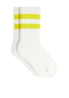 Rib Knit Socks Set of 2 - Yellow