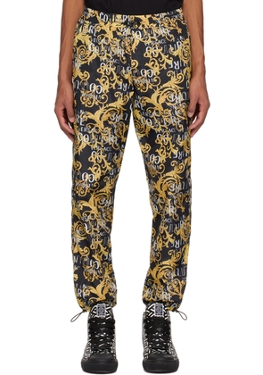 Versace Jeans Couture Black & Yellow Printed Trousers