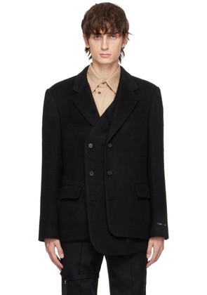 The World Is Your Oyster Black Double-Layer Blazer