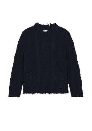 Found Cable Knit Sweater in Navy - Navy. Size XL/1X (also in ).