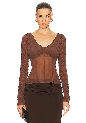 LPA Estelle Top in Chocolate - Chocolate. Size XS (also in L, M, S).