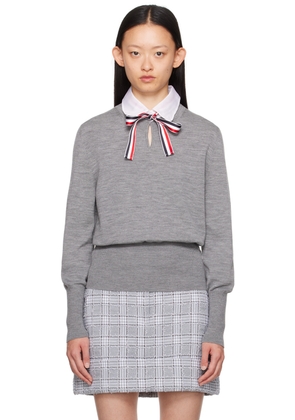Thom Browne Gray Bow Sweater