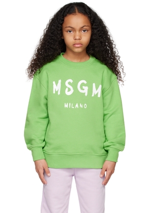 MSGM Kids Kids Green Printed Sweatshirt