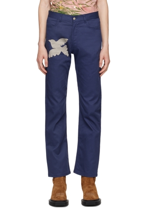 Carne Bollente Navy Only Love! Trousers