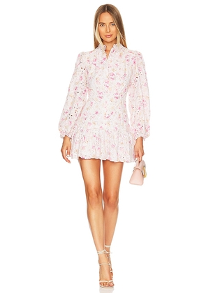 Bardot Hendry Floral Mini Dress in Blush. Size 12.