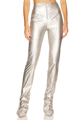 h:ours Nola Pants in Metallic Silver. Size M, XL, XS.