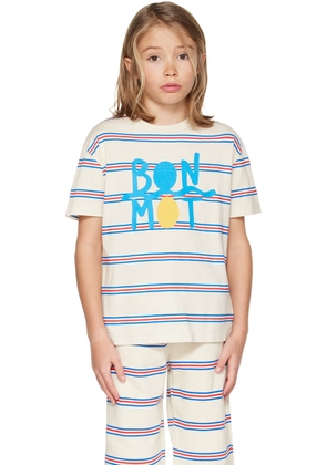 Bonmot Organic Kids Off-White Striped T-Shirt