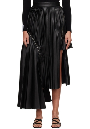 Rokh Black Pleated Midi Skirt