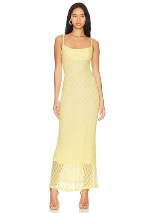 Bardot Adoni Mesh Maxi Dress in Lemon. Size 10.