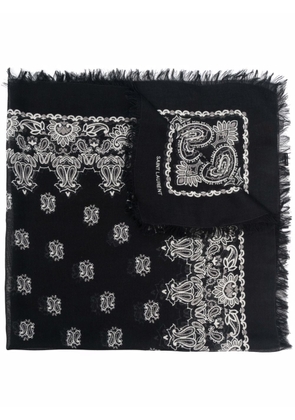 Saint Laurent paisley-printed scarf - Black
