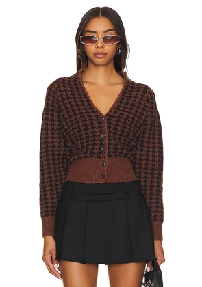 ASTR the Label Ruby Cardigan in Cognac. Size L, XS.