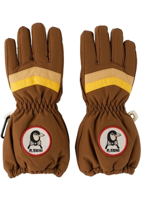 Mini Rodini Kids Brown Ski Gloves