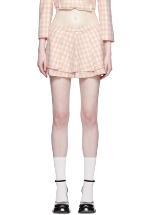 SHUSHU/TONG Pink Pleated Miniskirt