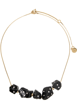 Marni Gold & Black Pietra Dura Necklace