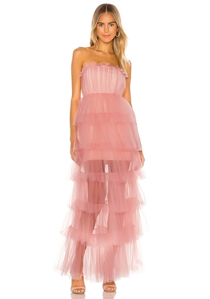 Lovers and Friends Bobbit Gown in Pink. Size S.