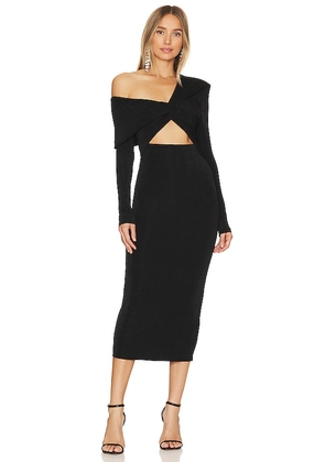 MISHA Anela Slinky Dress in Black. Size XL, XS.