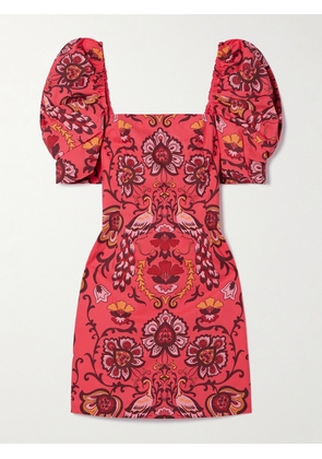 Cara Cara - Kelly Floral-print Cotton-poplin Mini Dress - Red - x small,small,medium,large,x large