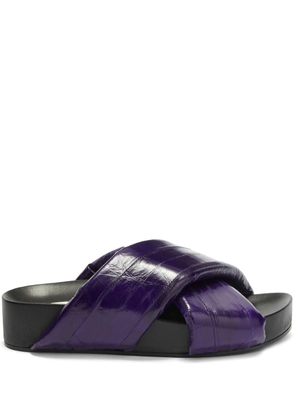 Jil Sander crossover-strap leather sandals - Purple