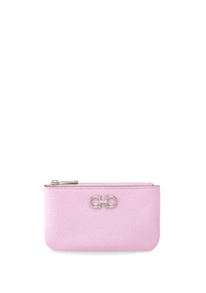 Ferragamo logo-plaque leather purse - Pink
