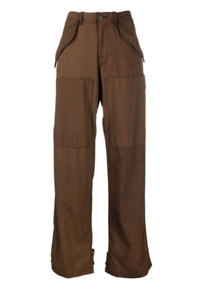 ETRO wide-leg virgin-wool trousers - Brown